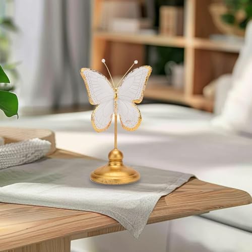 BRABUD Resin Butterfly Statue Gold White Modern Decor