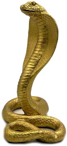 King Cobra Gold Snake Statue Sculpture Decor