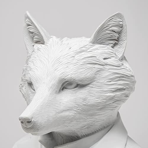 HomeRoots White Resin Fox Bust Decor Piece
