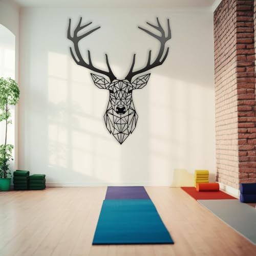 XXQ Geometric Deer Wall Art Metal Decor 19x19