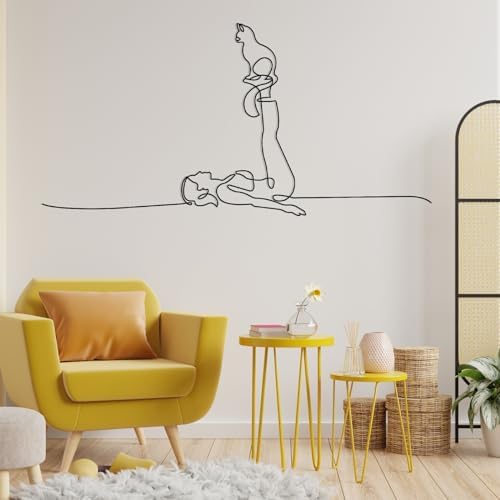Seemy Cat Decor Wall Art Black Cat Sculpture
