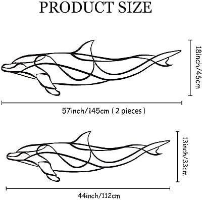 Fayholy 3D Metal Dolphin Wall Decor Silver 2 Pieces