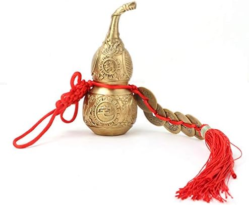 Brass Good Luck Wu Lou Cucurbit Statue Feng Shui Decor