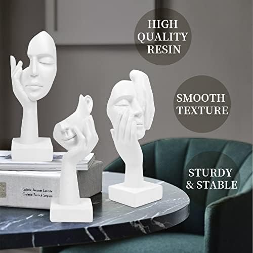 3 Pcs Thinker Statue Modern Home Resin Sculptures Collectible Decor