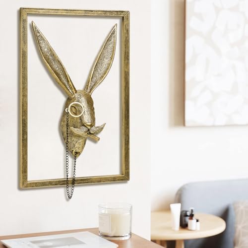 Newinhome Rabbit Wall Sculpture Resin Decor