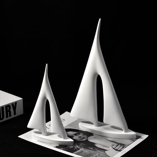 Modern Home Decor Sculpture 2 Pack Abstract Sailboat Statue