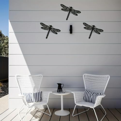 3Pcs Set Metal Dragonfly Wall Art Decor