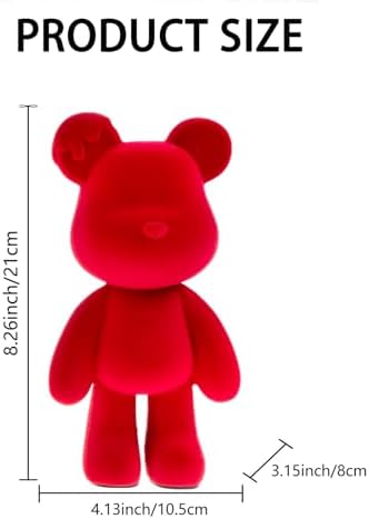 Flocked Bear Statue Resin Home Decor Sculpture