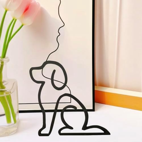 Modern Metal Cat Wall Sculpture Black Minimalist Decor