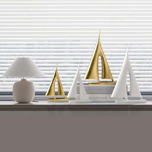 Modern Home Decor Sculpture 2 Pack Abstract Sailboat Statue