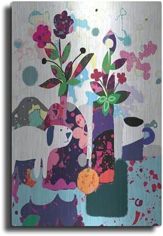 Smiling Dog Still Life Metal Wall Art 16x24