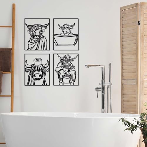 SPRWIND Metal Bathroom Wall Decor Set of 4