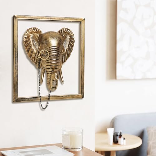 Newinhome Gold Vintage Elephant Wall Sculpture