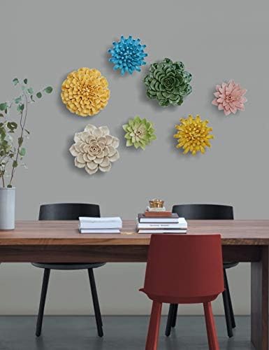 SEINHIJO Ceramic Flower Wall Decor 3D Sculpture Modern Art Gift