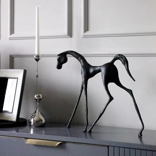 Yonawlsy Horse Statue Metal Decor for Home Office