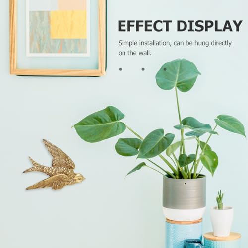 2pcs Swallow Wall Sculpture Resin Flying Birds Wall Art Hanging Ornament