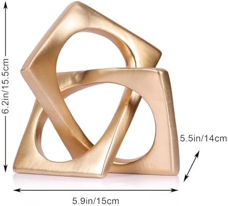 Modern Geometric Sculpture Gold Knot Statue Decor
