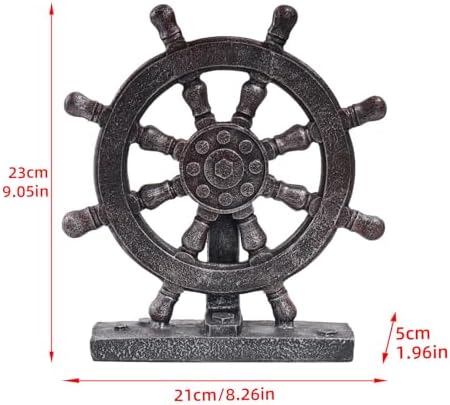 Nautical Boat Rudder Sculpture Decor Reddish Brown
