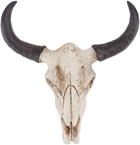 SEWACC Cow Skull Wall Decor Halloween Resin Sculpture