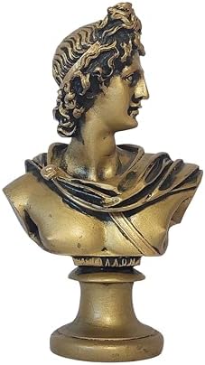 Apollo Bust Alabaster Sculpture with Bronze Finish 590 Inch