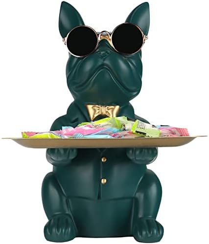 Modern Decor Resin Bulldog Tray Statue Key Holder