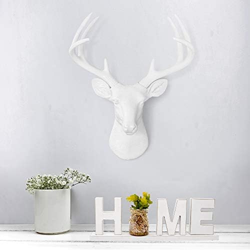 Wall Charmers Large White Faux Deer Head Wall Decor