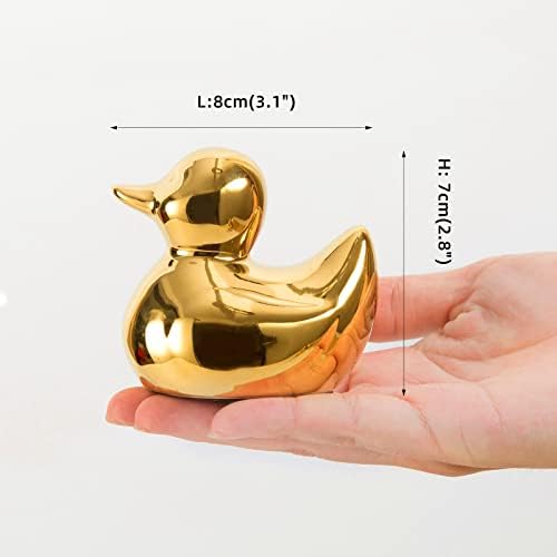 Golden Ceramic Mini Duck Home Decor Statue