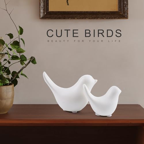 Notakia Small White Birds Statues Modern Home Decor