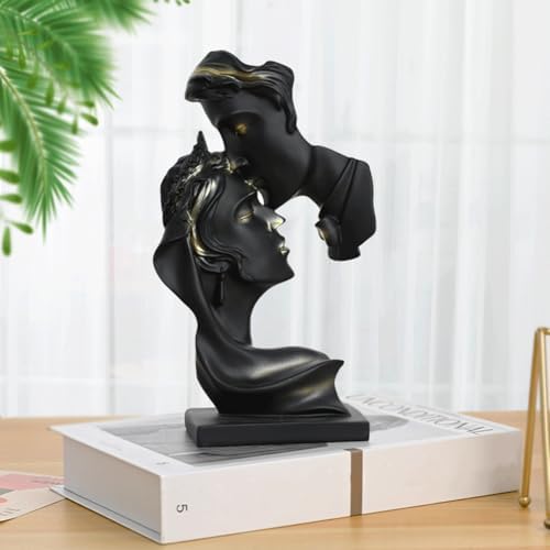Couples Kiss Sculpture Abstract Art Resin Statue