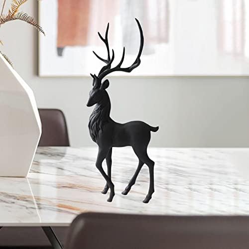 Creative Reindeer Ornament Figurine Craft Elk Sculpture Black Standing