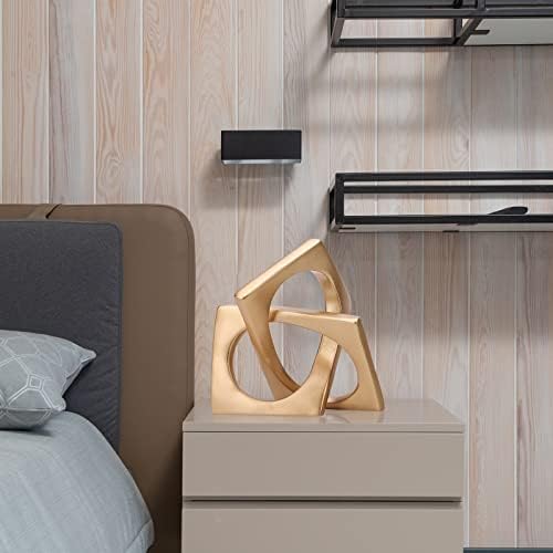 Modern Geometric Sculpture Gold Knot Statue Decor