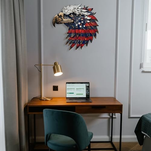 American Flag Eagle Metal Wall Art 20 Inch Patriotic Decoration