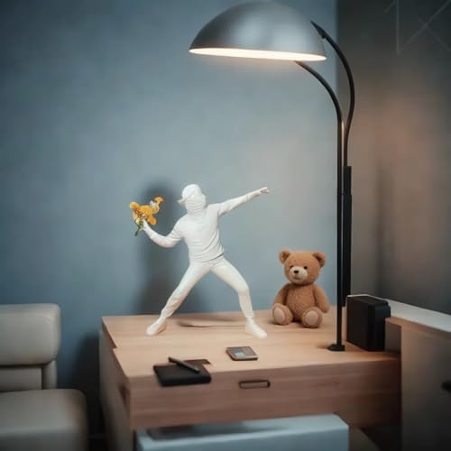 Banksy Flower Thrower Resin Statue Modern Home Decor 86White