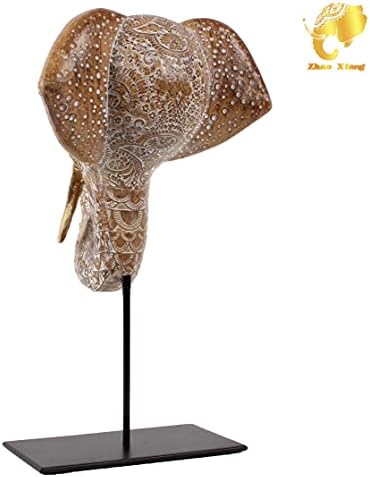 Zhao Xiang Abstract Art Elephant Head Resin Sculpture