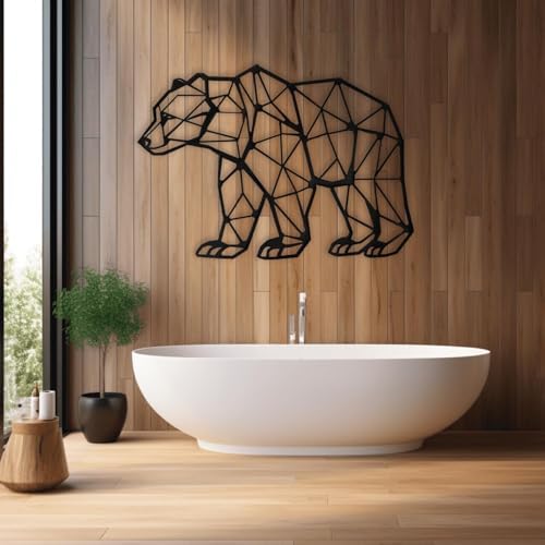 XXQ Metal Wall Art Geometric Bear 48x32