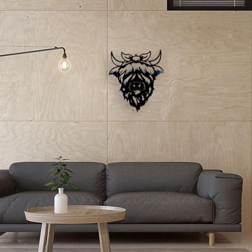 Highland Cow Metal Wall Art Sign