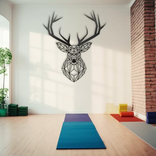 XXQ Geometric Deer Wall Art 24x24 Modern Decor Sculpture