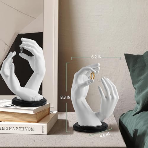 8 Inch Sculpture Ring Hand Statue Loving Hands Art Decor