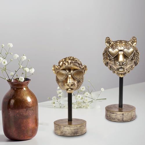 Handcrafted Leopard Resin Sculpture - Modern Home Decor