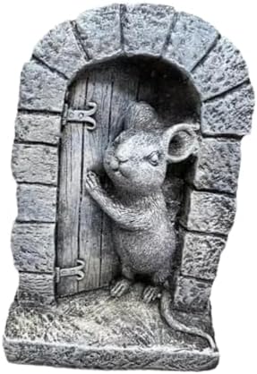 Mouse Door Statue Garden Decor Home Sculpture