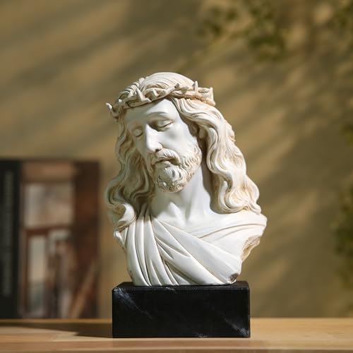 85 Inch Jesus Bust Statue - Hand Painted Resin Religious Decor