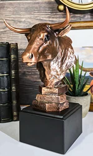 Ebros Gift Wildlife Bull Head Statue Bronze Electroplated
