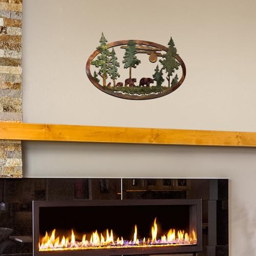 Hicarer Metal Bear Wall Art Rustic Decor 1575 Inch