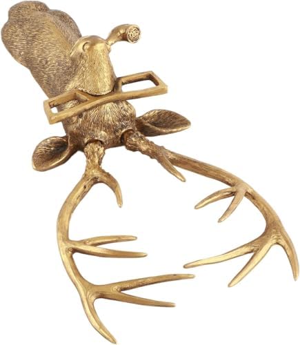 DAUERHAFT Deer Head Wall Sculpture with Glasses and Pipe