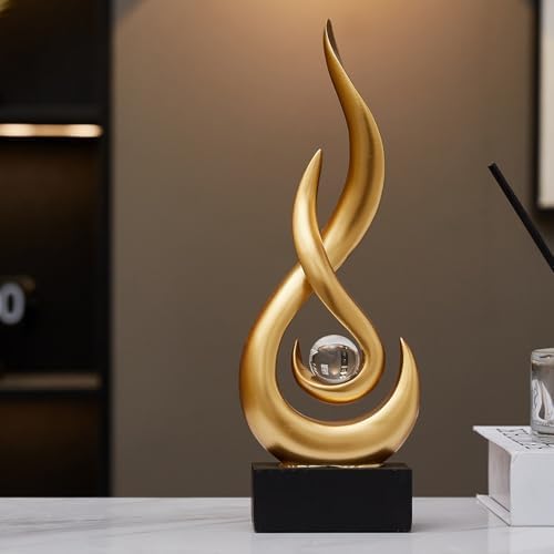 Resin Gold Statue Modern Art Table Decoration