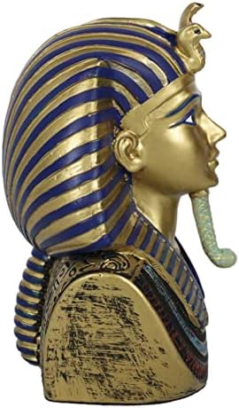 Ebros Golden Cobra and Vulture Nemes Mask Statue of King Tut