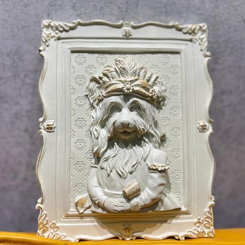 SIETIOJI Dog 3D Relief Statue Wall Decor Artwork