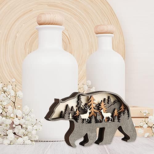 Laozai Wooden Forest Animals Bear Wall Art Decor