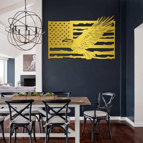 Wivsev Metal American Flag Wall Art 35x23 Inch