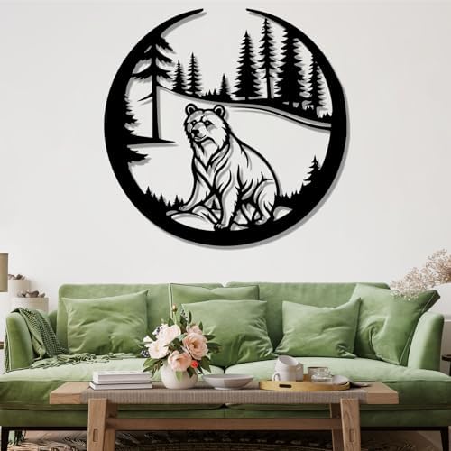 Oxzcimty Metal Bear Wall Art 19x18